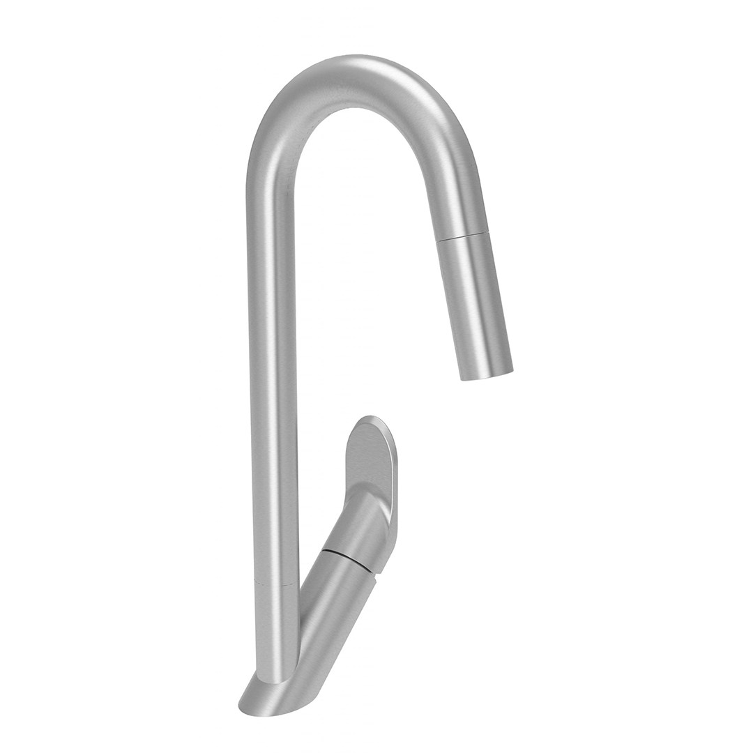 Collection ANGLE- Single Hole Kitchen Faucet with 2-Function Pull-Down Spray in Stainless Steel