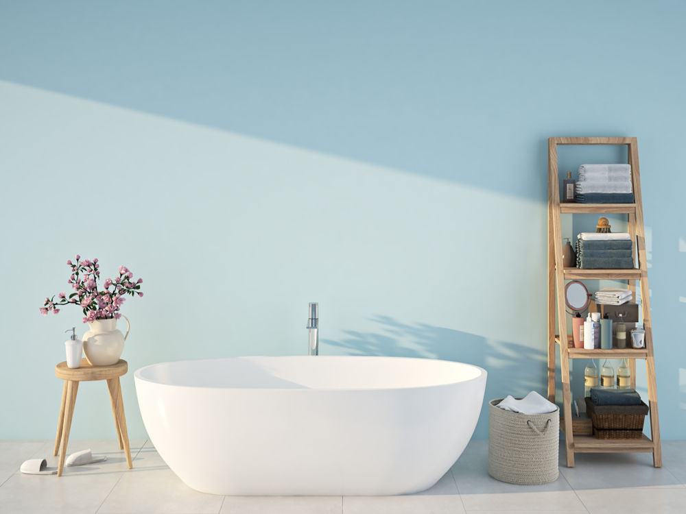 Soft Blue Shades for Bathrooms
