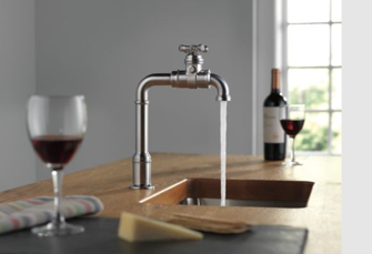 faucet that evokes industrial exposed pipework